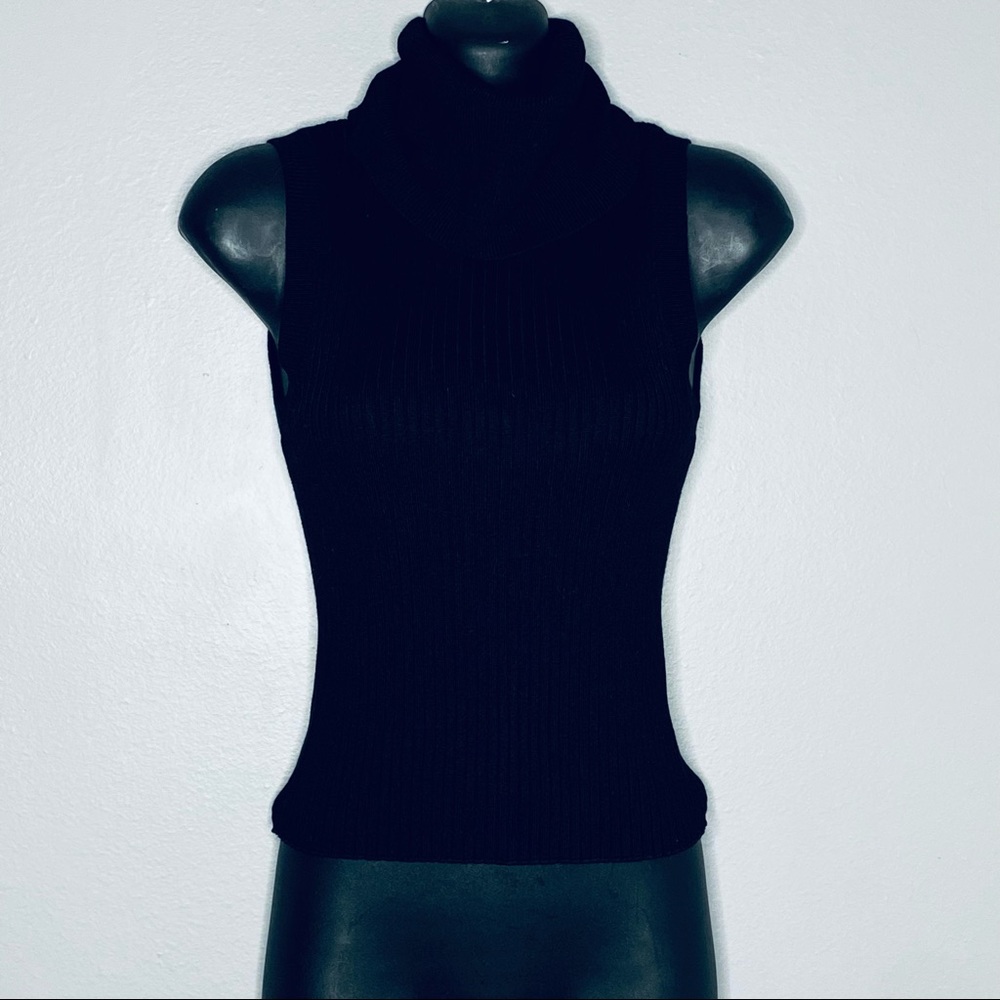 Blue Rain Sleeveless Turtleneck Sweater